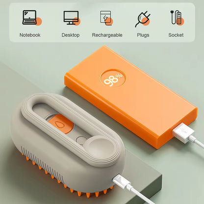 3-in-1 Steam Grooming Brush for Cats & Dogs