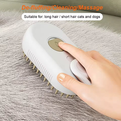 3-in-1 Steam Grooming Brush for Cats & Dogs