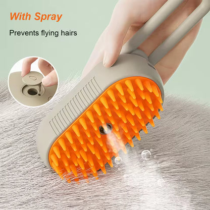 3-in-1 Steam Grooming Brush for Cats & Dogs