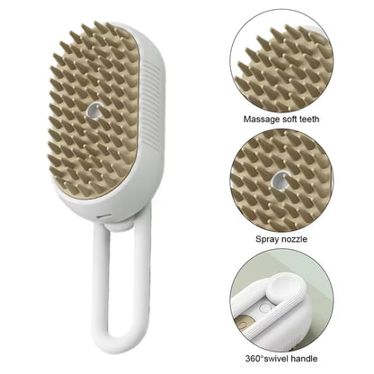 3-in-1 Steam Grooming Brush for Cats & Dogs