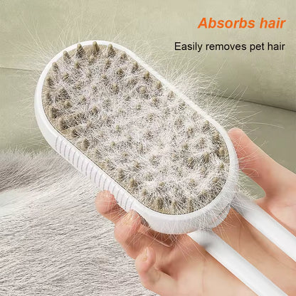 3-in-1 Steam Grooming Brush for Cats & Dogs